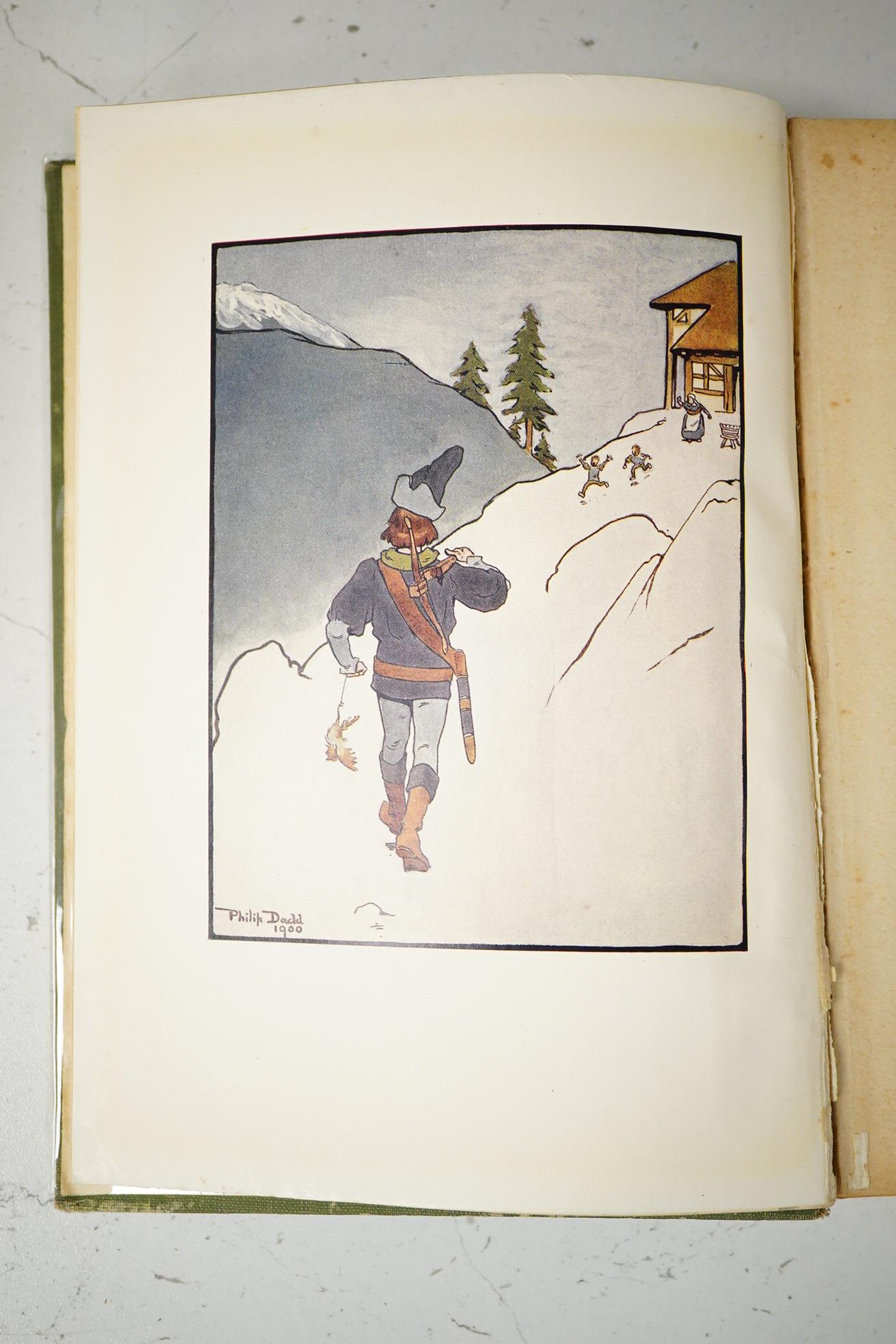 Wodehouse, P.G. - William Tell Told Again. 16 coloured plates (with captioned guards), by Philip Dadd; original coloured pictorial cloth. A. & C. Black, (reprinted 1905?)